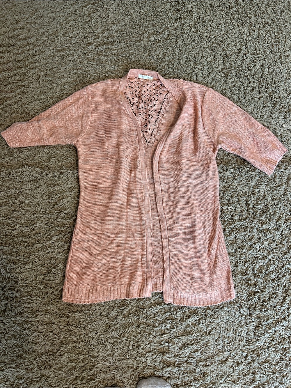 Maurice’s peach short sleeve cardigan size small